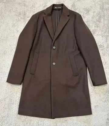 ZARA 브라운 체스터 코트 2 버튼