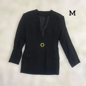골드 버튼 테일러드 자켓 일본제 포멀 블랙 M
