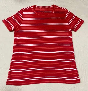 T셔츠 보더 빨간색 레드 면 코튼