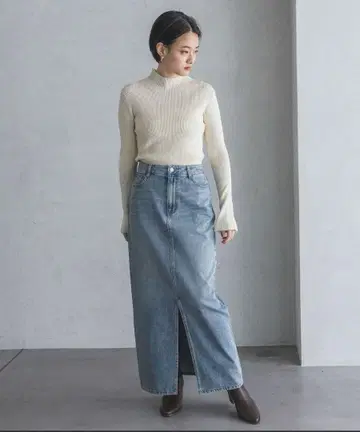 완판 색상 A part by 슬릿 데님 스커트