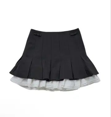 트리트유어셀프 Ribbon pleats frill mini skirt
