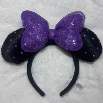 도쿄 디즈니 리조트 머리띠 블랙 보라색