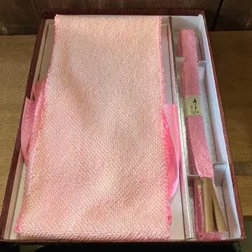 미사용 보관품 오비 장식 천 허리띠 세트 일본 정통의상 소품 기모노 핑크