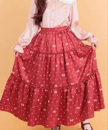 axes femme kawaii 하트 도트 무늬 캉캉 스커트