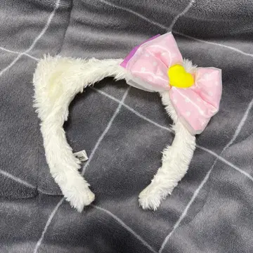 키티 머리띠 핑크 리본