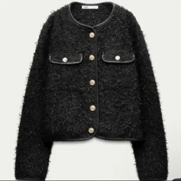ZARA 노카라 자켓 가디건 블랙