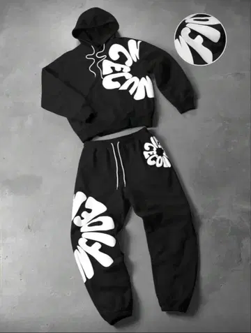 블랙 맨투맨 셋업