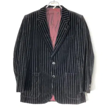 niedieck 레트로 모드 구제 의류 스트라이프 벨로아 테일러드 자켓