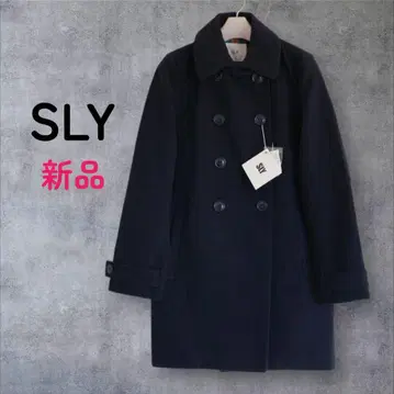 미사용 새상품 SLY 더블 브레스트 코트 안감 올 패턴 네이비