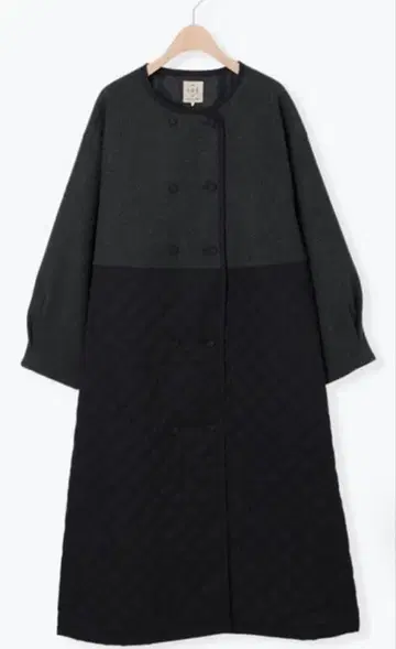 사만사 모스모스 멜톤 절개 퀼팅 코트 차콜