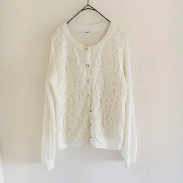 [ M ] 가디건 HERE'S 꽃무늬 레이스 멋스러운 버튼 깔끔 고급