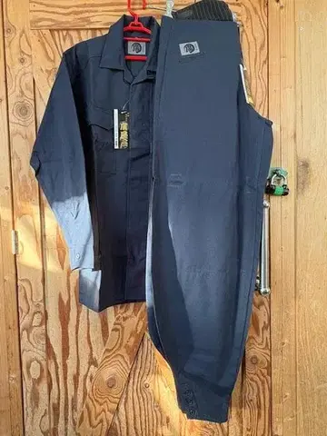 히로야 오픈 셔츠 LL & 삼단추 초롱 85cm 벨트 루프 없음 네이비