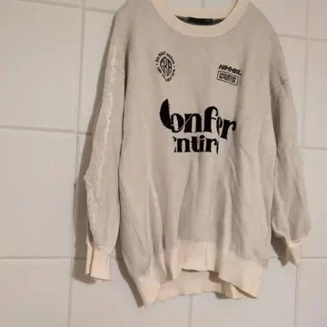 Heather 레이스 장식 화이트 오버 사이즈 스웨터