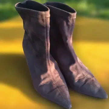 FABIO RUSCONI 스웨이드 부티 와이드 힐 6cm 힐 239