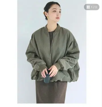 coca 워셔블 벌룬 블루종 카키 M