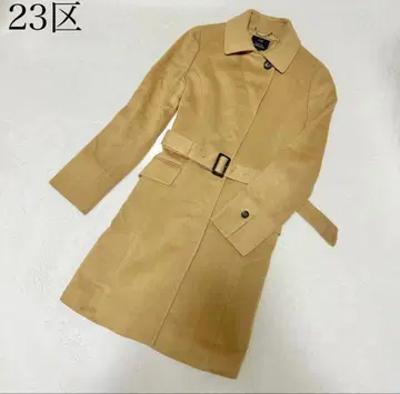 [ 가격 인하 ] 23구 베이지 카멜 벨트 롱 코트 40 L 피 코트