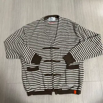 TONY TaizSun 브라운/화이트 스트라이프 가디건 B급