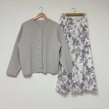 [ 아푸와이저 리셰 ] 니트 자켓 [ 마이 스트라다 ] 스커트 코디 세트