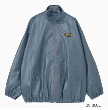 OVAL LOGO FAKE LEATHER TRACK JACKET