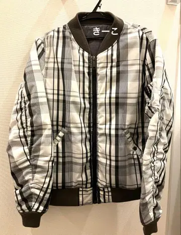 MA1 35 기념일 자켓 화이트 체크 MA-1 리버서블