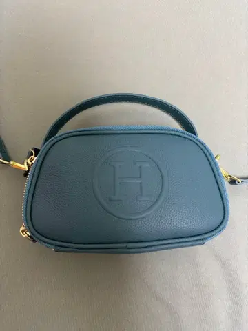 천연 가죽 블루 계열 숄더백