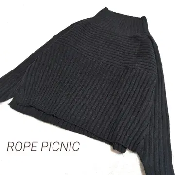 ROPE PICNIC 로페피크닉 하이넥 랜덤 리브 니트 루즈핏