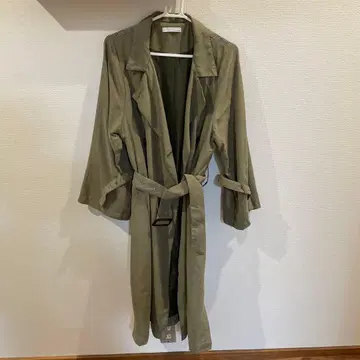 AUNT MARIE'S 올리브 트렌치코트 빅 실루엣