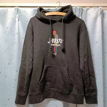 J-REXXX 오리지널 그래픽 맨투맨 후드티 블랙