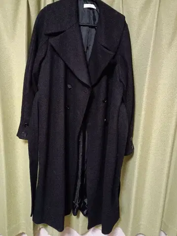 Acka 블랙 코트 허리 벨트 포함