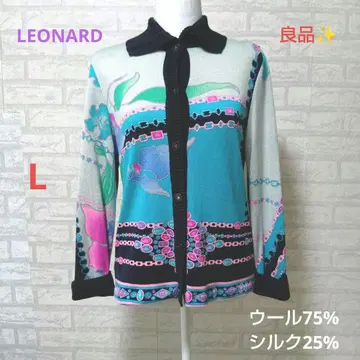 LEONARD 고품질 꽃무늬 체인 무늬의 긴팔 가디건