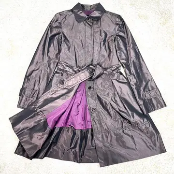 [ 새상품급 ] 투모로우랜드 컬렉션 실크 비익 버튼 벨트 롱 코트