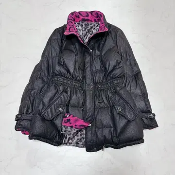 이타리야 다운 자켓 2way 레오파드 후드 비쥬참 11