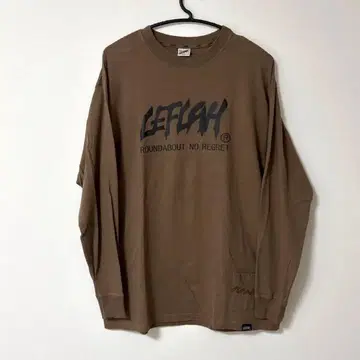 LEFLAH 브라운 롱 슬리브 티셔츠 L