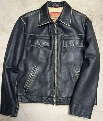 GUESS 가죽 자켓 천연 가죽 90s 크롭