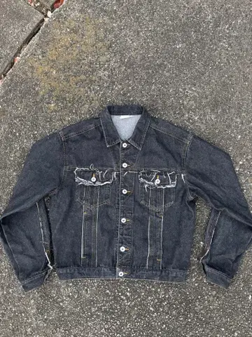 WISHFOREVER 프린지 리지드 데님 자켓