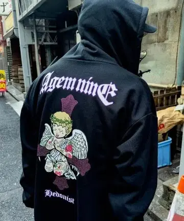 Agem9 블랙 후드티