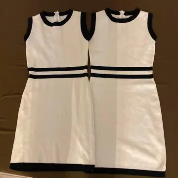 화이트/블랙 니트 원피스 2벌 세트