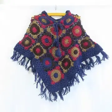 새상품 크로셰 판초 에스닉 동양인 스타일 M178
