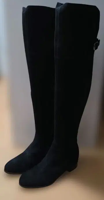 새상품 스태커토 블랙 스웨이드 니하이 부츠 24cm