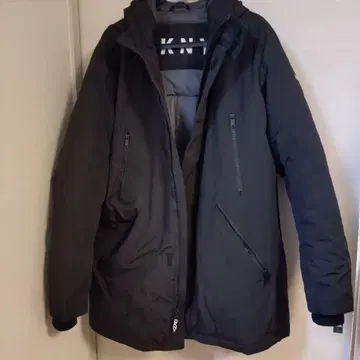 DKNY 후드 부착 다운 자켓 블랙 XL