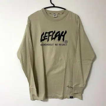 LEFLAH 베이지 롱 슬리브 T셔츠 L