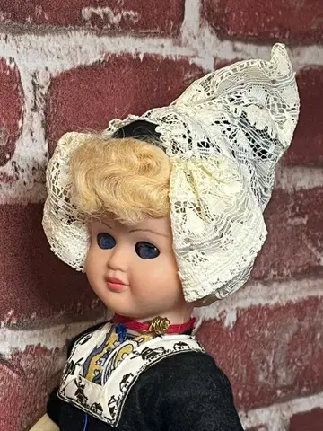 네덜란드 민족 의상 인형 나무 신발 플라스틱 인형 빈티지 인형 기념품