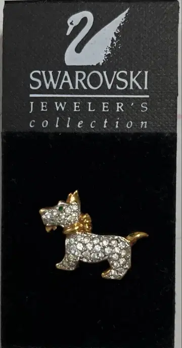 SWAROVSKI 스와로스키 테리어 개 핀 배지