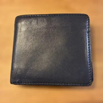 다크 네이비 이단 접이식 지갑 6 카드 슬롯