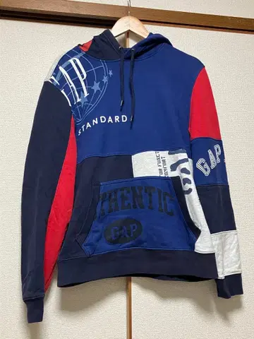 GAP 패치워크 후드티 M 사이즈 네이비/레드/화이트