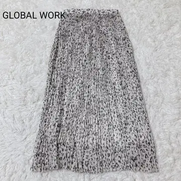 글로벌 워크 롱 스커트 블랙 화이트 안감 F 성숙 캐주얼