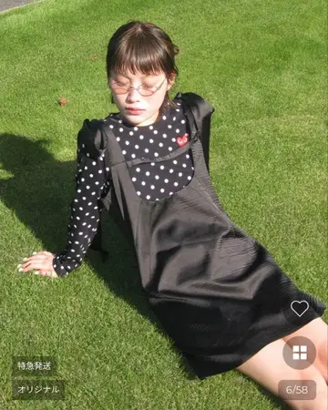 nugu haku 리본 타이 새틴 미니 원피스