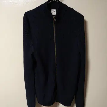 ZARA 네이비 리브 스웨터 드라이버 니트