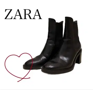 ZARA 블랙 사이드 고어 부츠 37