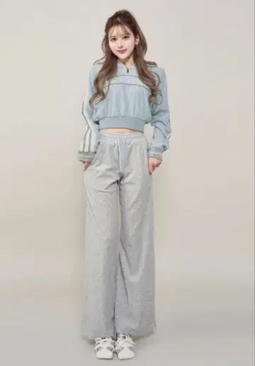 다리치 Darich 라인 벨로아 숏 후디 셋업